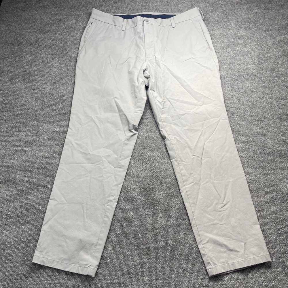Vineyard Vines Mens On-The-Go Pant 38x30 Light Gray Performance Chino Straight
